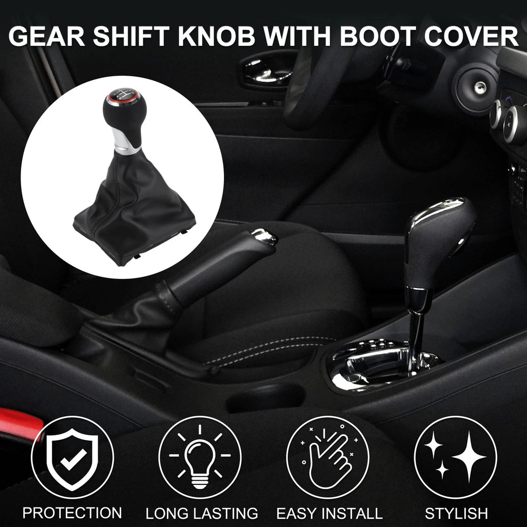 6 Speed Shift Knob with Boot Cover for Audi A4 B8 (2007–2015) Plastic