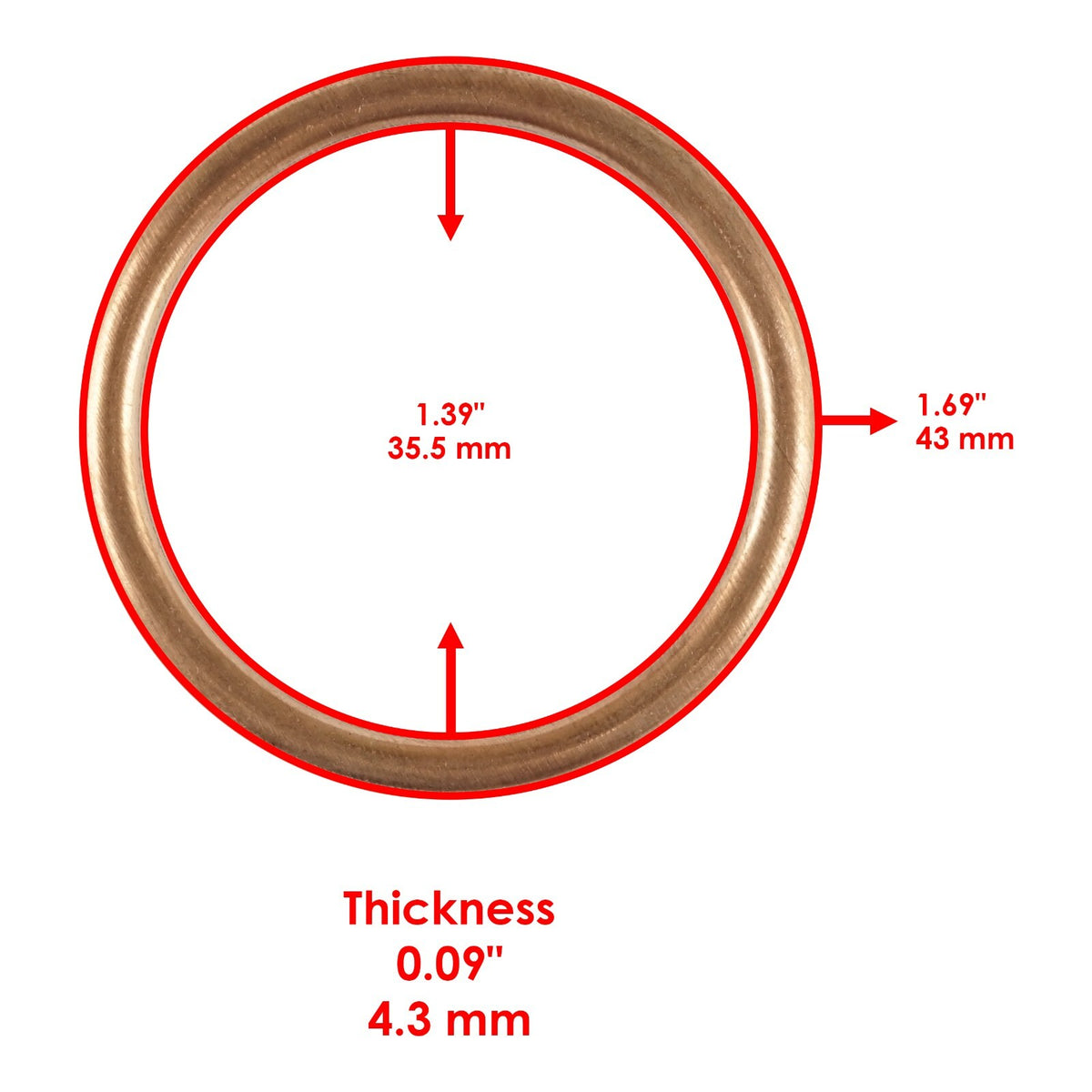 4 Pack Exhaust Pipe Gaskets for Honda CBR600F CBR600F2 CBR600F4 (1987–2006)