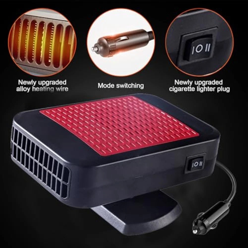 Portable Car Heater 12V for Windshield Defrost (360° Rotatable Fan)