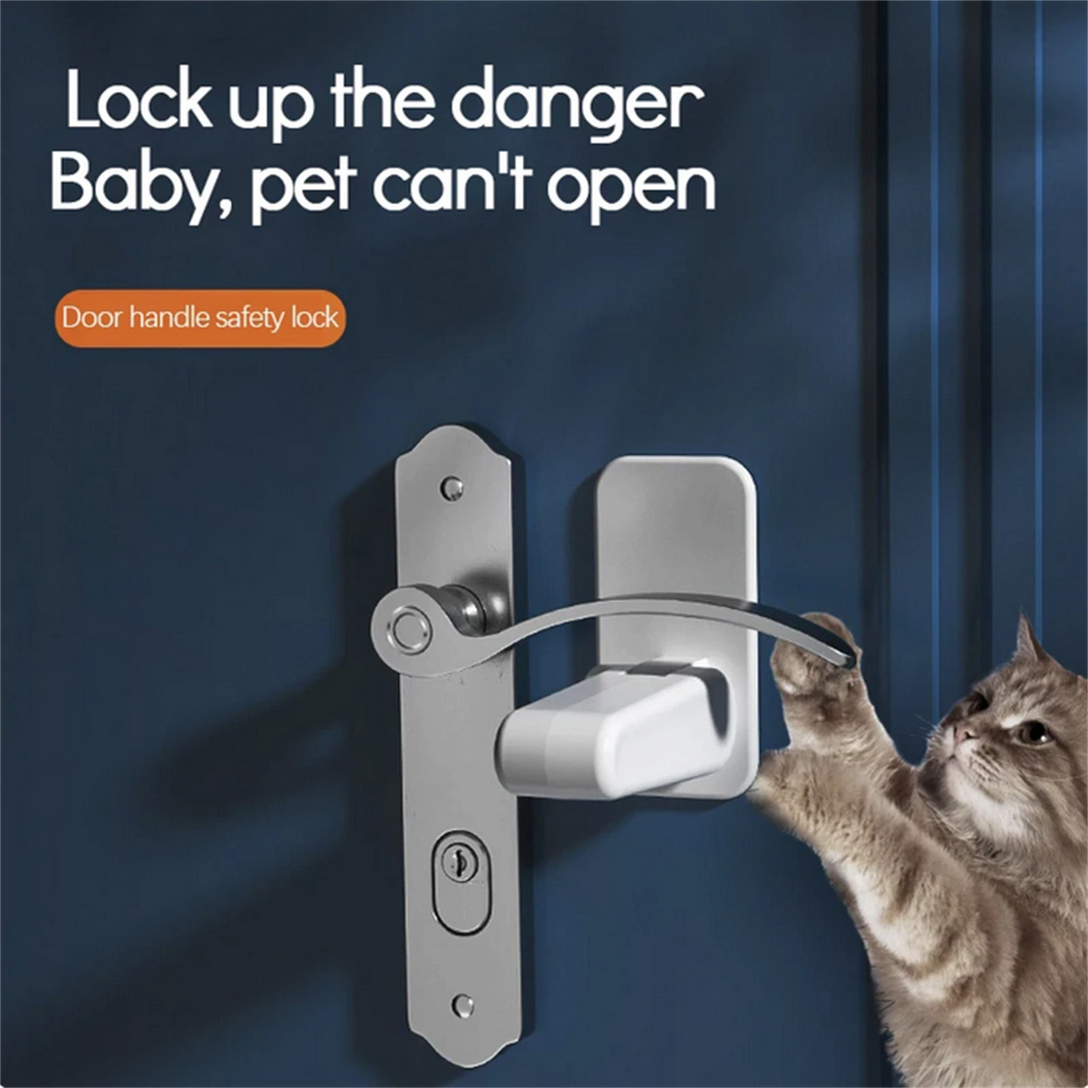 Child Safety Door Handle Locks for Universal Use (Self-Adhesive)