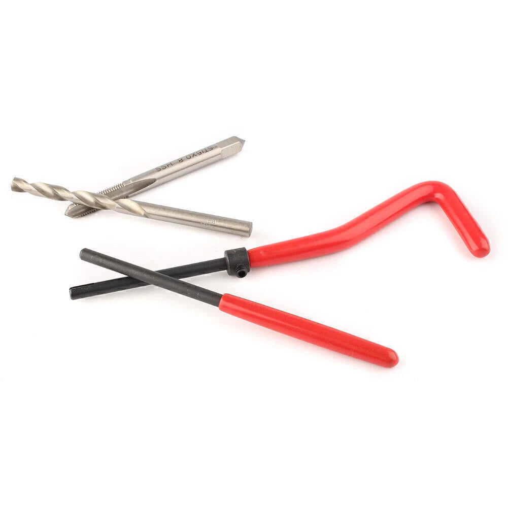 25pcs M5x0.8 Metric Thread Repair Install Tool Insert Kit M12 Helicoil Coil