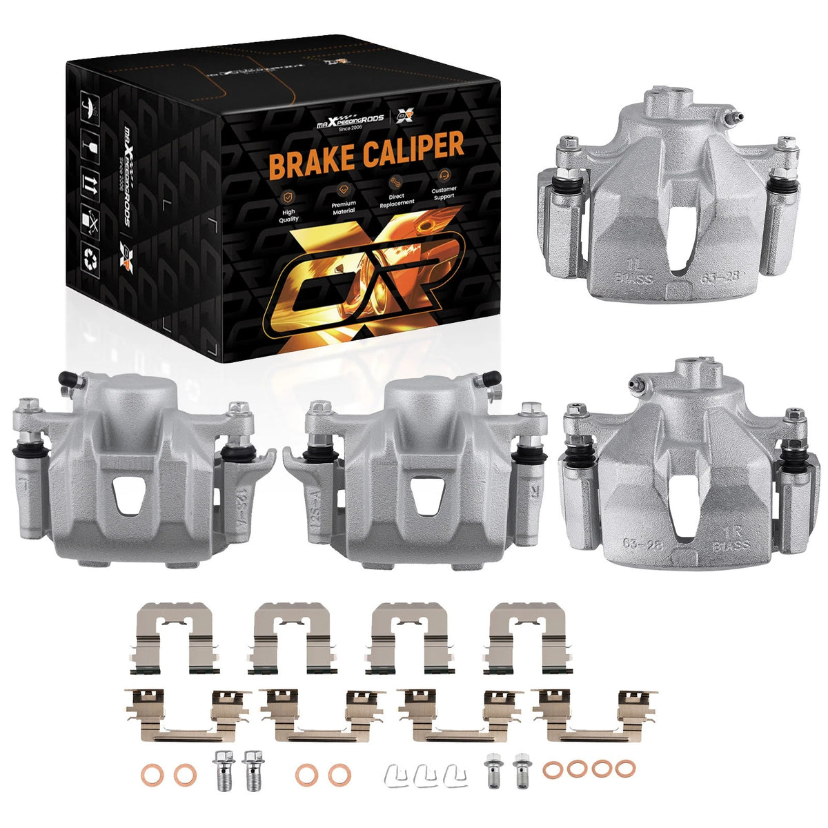 4X Disc Brake Calipers for Toyota Sienna (2004–2010) V6 3.3L/V6 3.5L