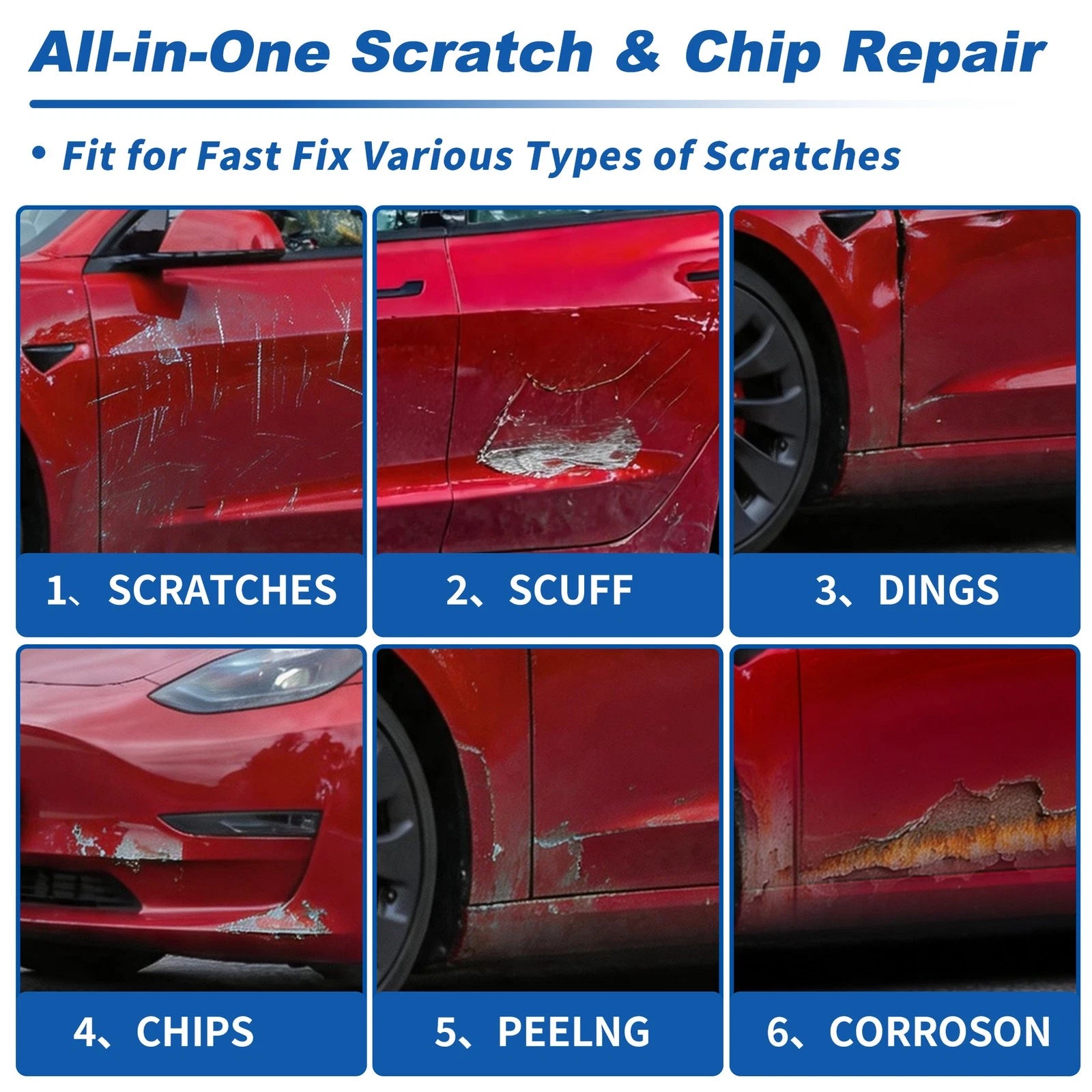 Touch Up Paint Pen Set for Seat Steering Console (3+3 ml)