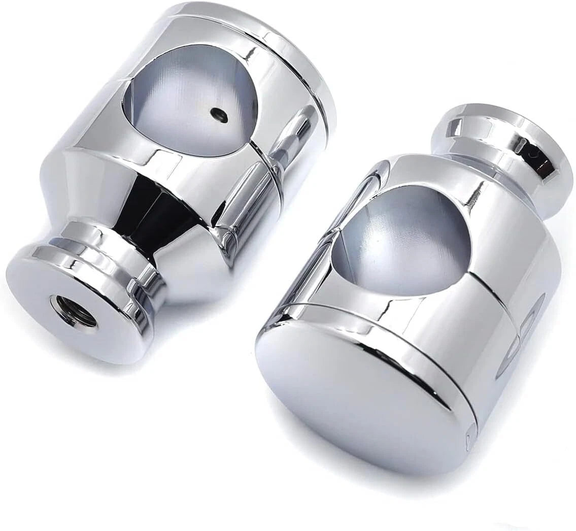 Chrome Straight 2" Rise Handlebar Risers for Harley