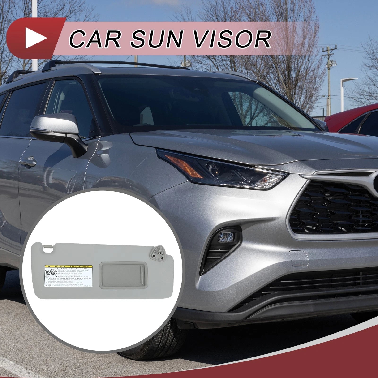 Sun Visor Passenger Side Replacement for Toyota Highlander (2004–2007)