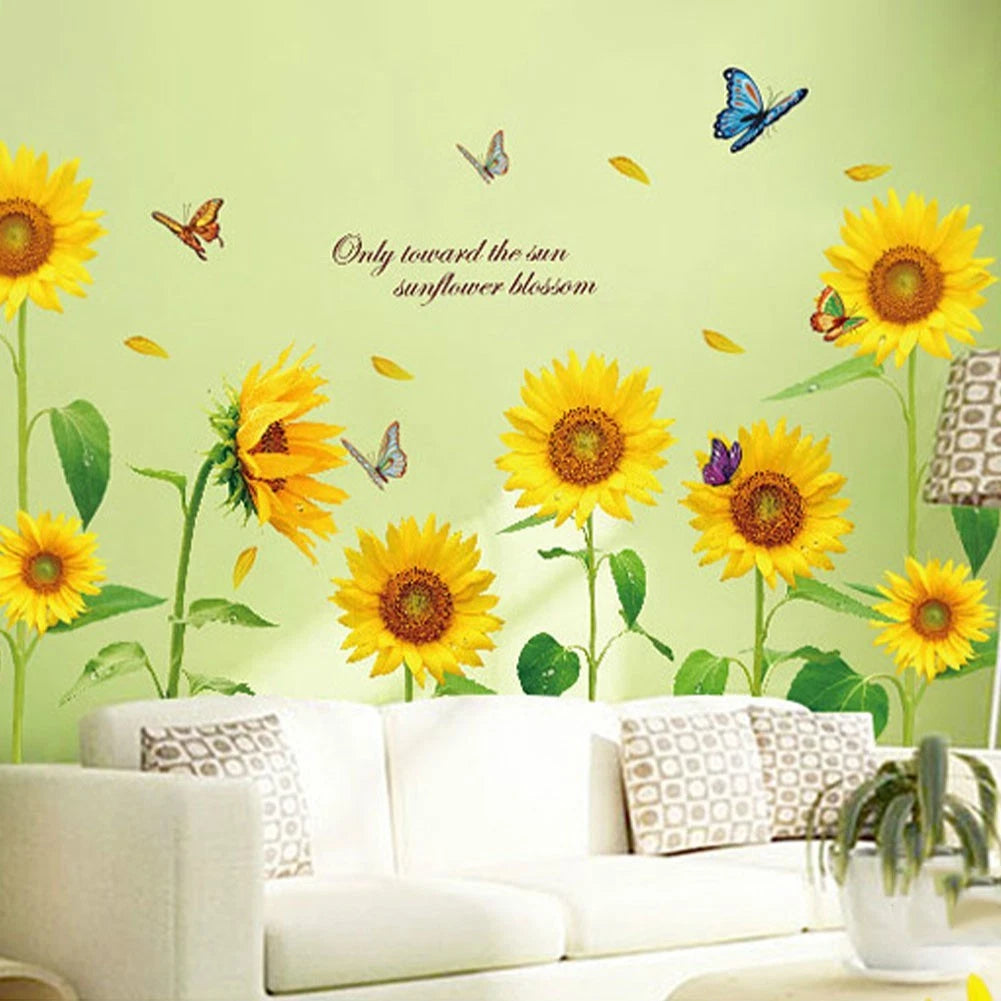 Sunflower Wall Sticker for Home Decoration (Removable, PVC)