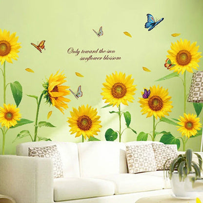 Sunflower Wall Sticker for Home Decoration (Removable, PVC)