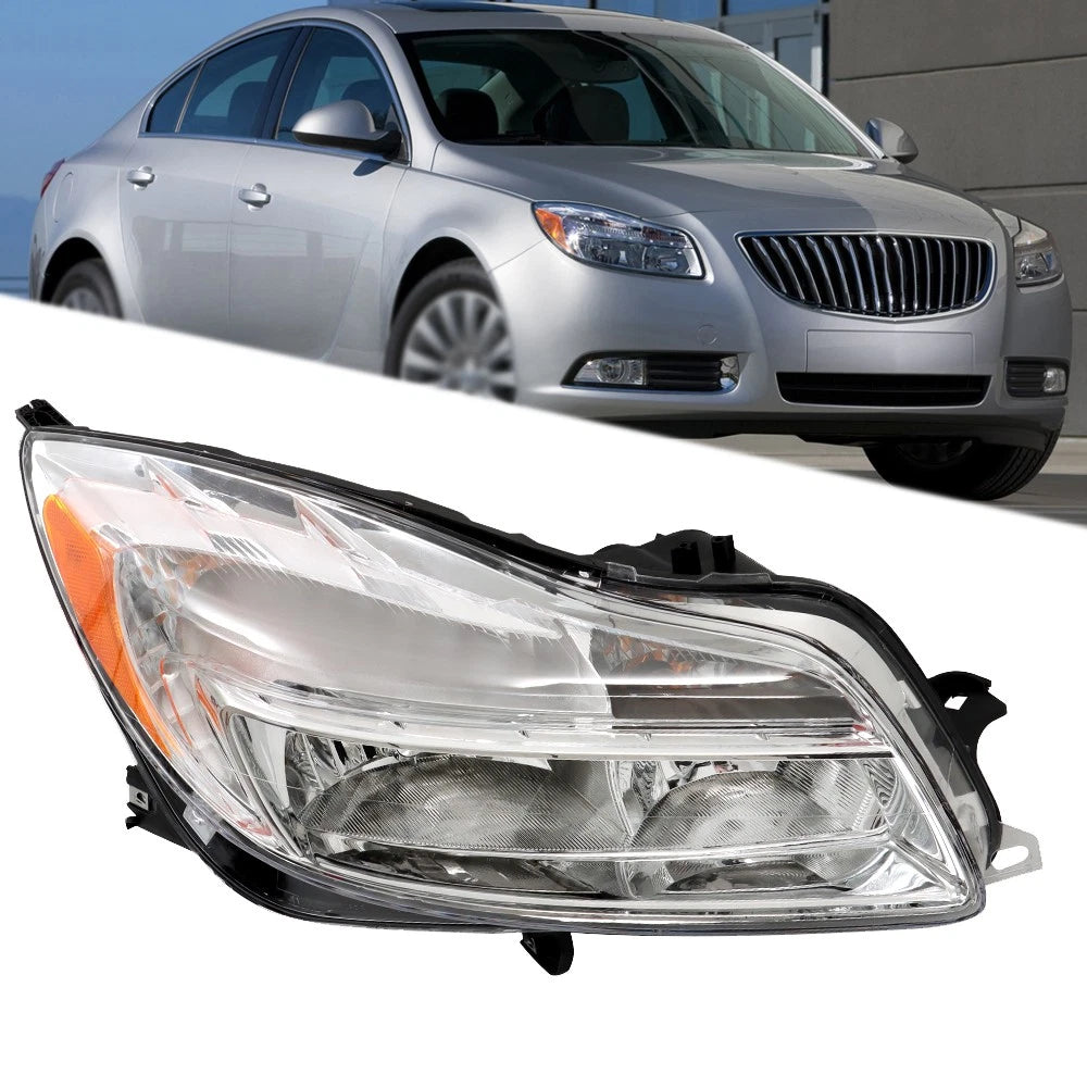 Headlight Assembly for Buick Regal (2011–2013) Right RH Halogen Chrome Clear