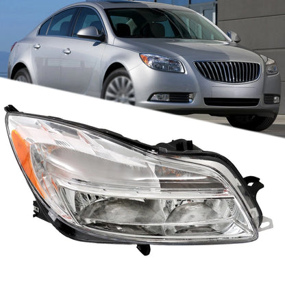 Headlight Assembly for Buick Regal (2011–2013) Right RH Halogen Chrome Clear