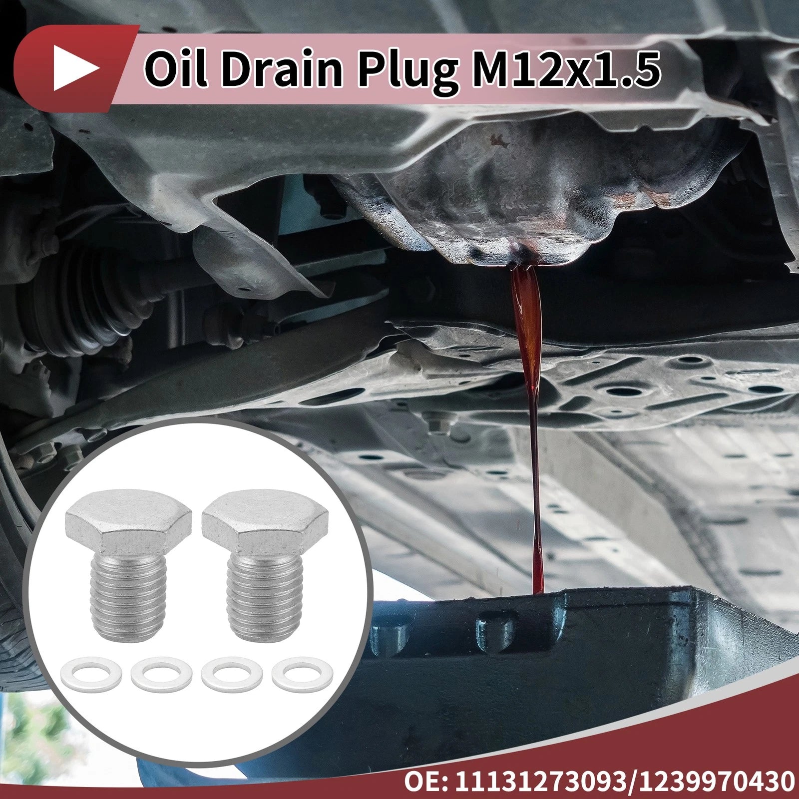 Oil Drain Plug Set M12x1.5 Replacement for BMW Mercedes (2000–2010)