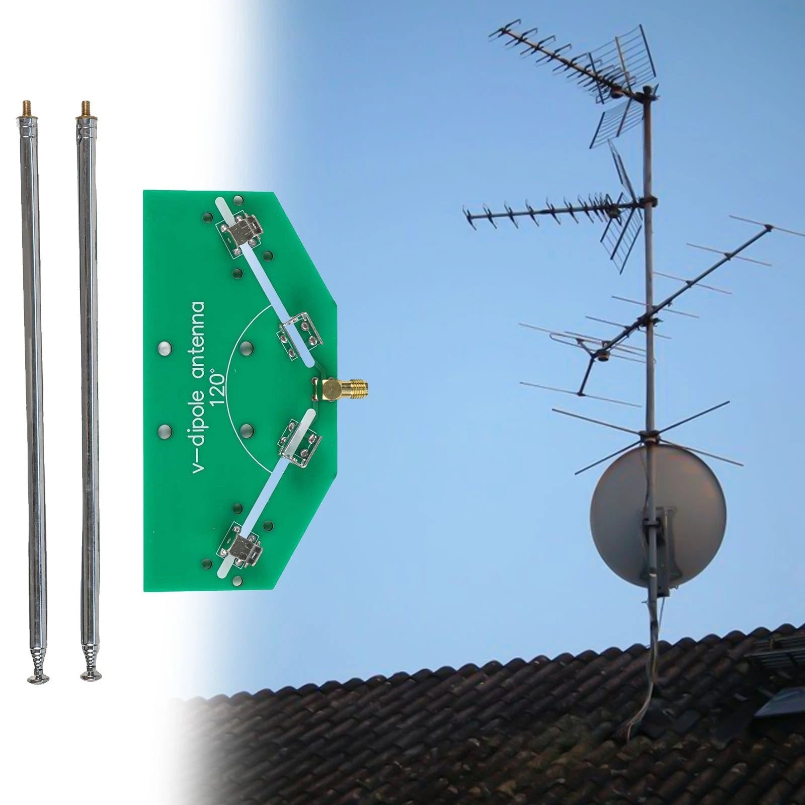 Adjustable Frequency V Shaped Antenna for Effective Signal Capture