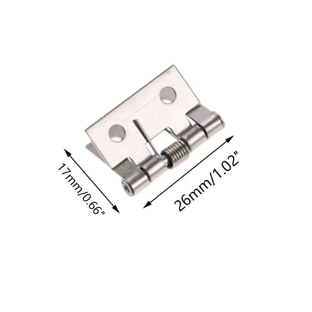 10x Silver Mini Spring Butt Hinge for Dollhouse Jewelry Chest (26x31mm)