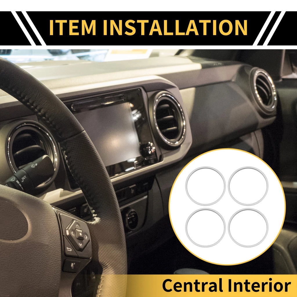 AC Vent Dashboard Decoration Rings 1 Set for Toyota Tacoma (2016–2023)