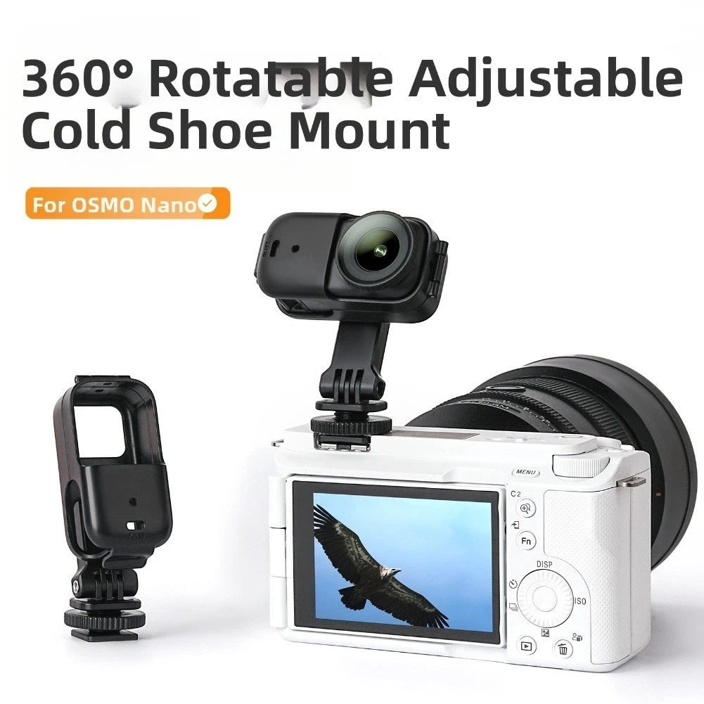 Cold Shoe Adapter Bracket for OSMONANO with Dual Camera Mounting