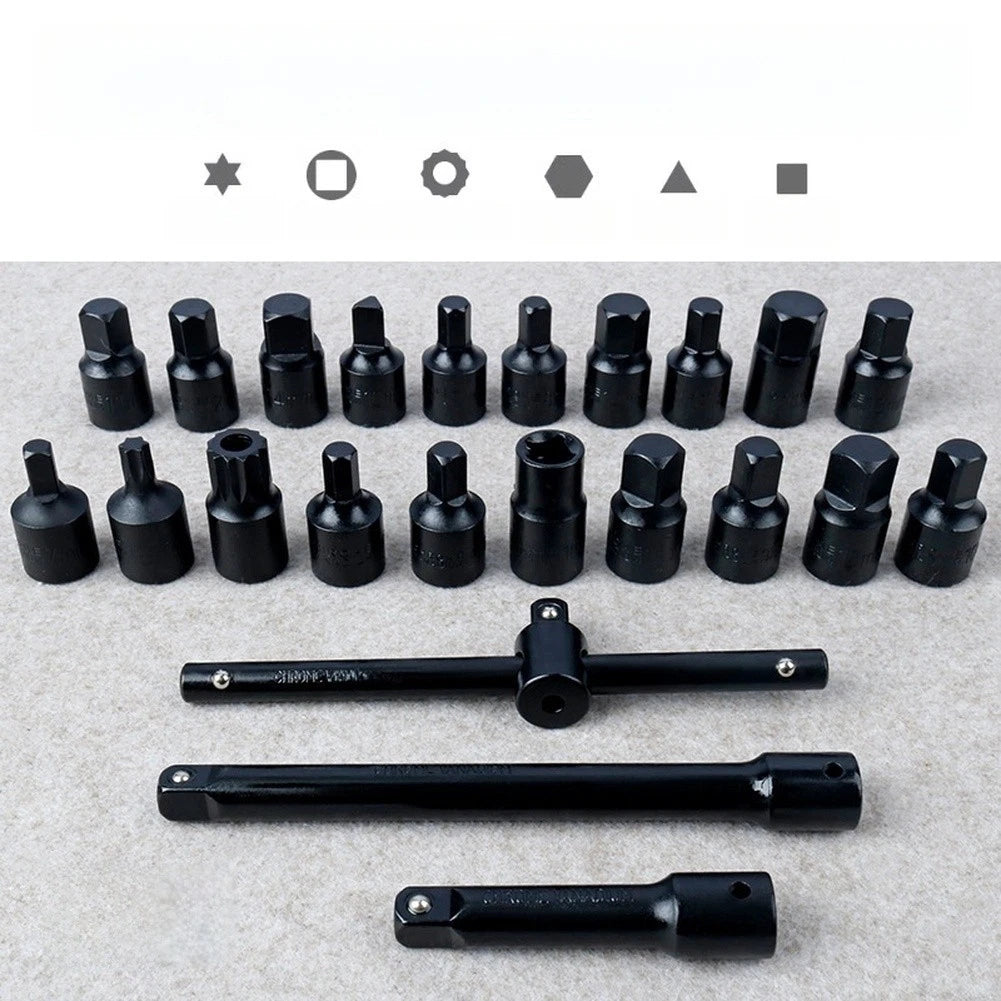23 Pc Oil Pan Drain Socket Wrench Set for Auto Repair