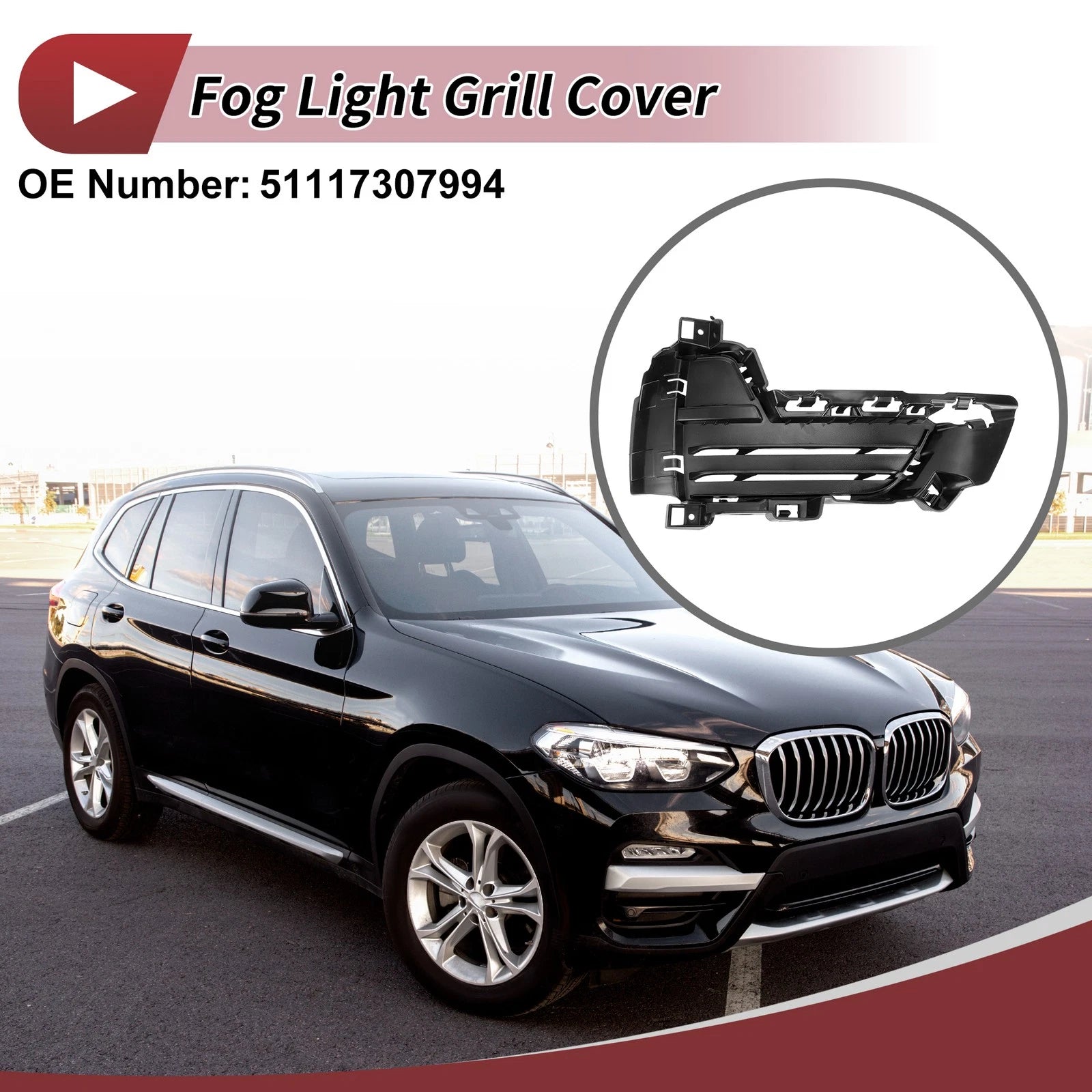Front Right Fog Light Grill Replacement for BMW X5 (2014–2018)