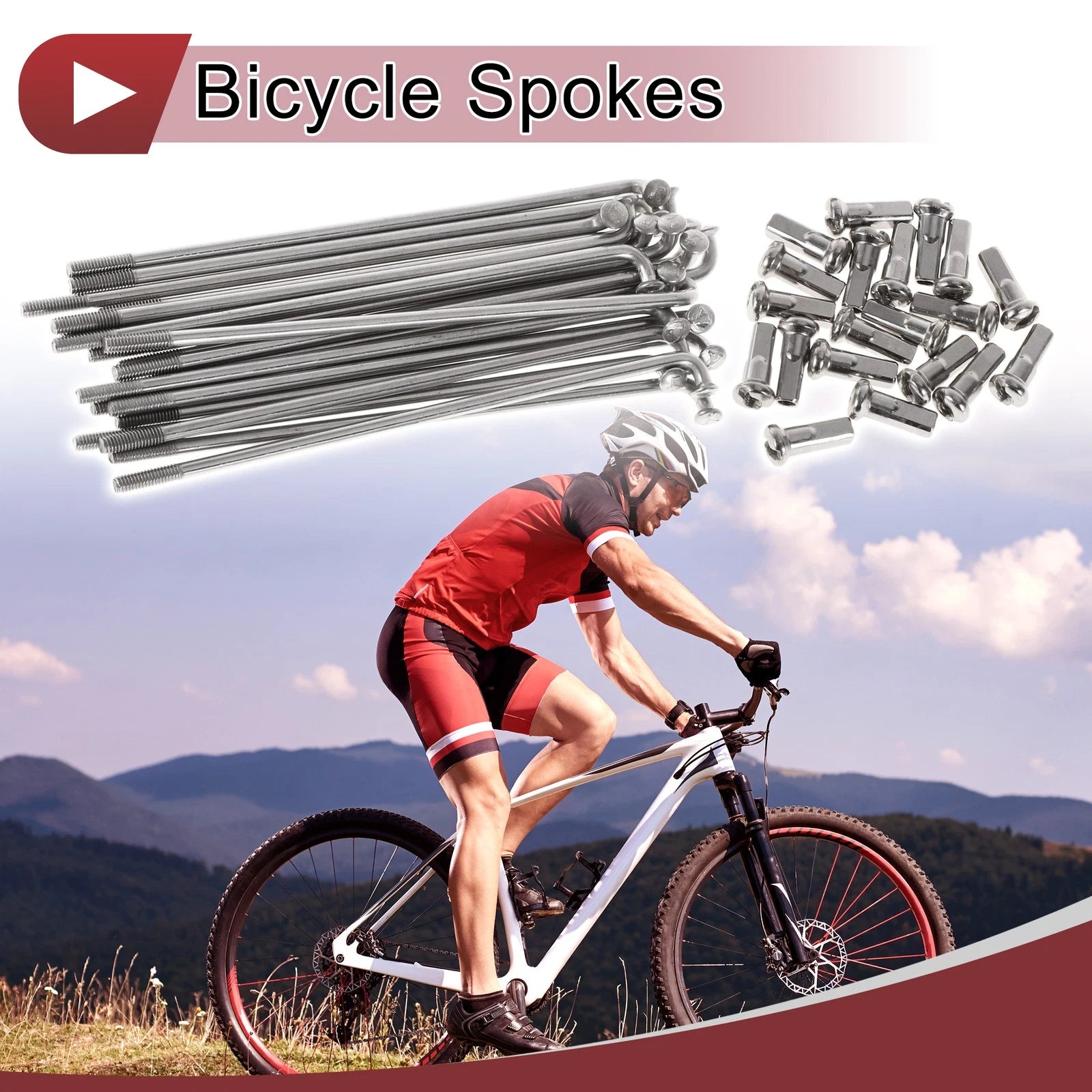 Bicycle Spokes 82mm Stainless Steel Replacement Set for 13G (2000–2000)