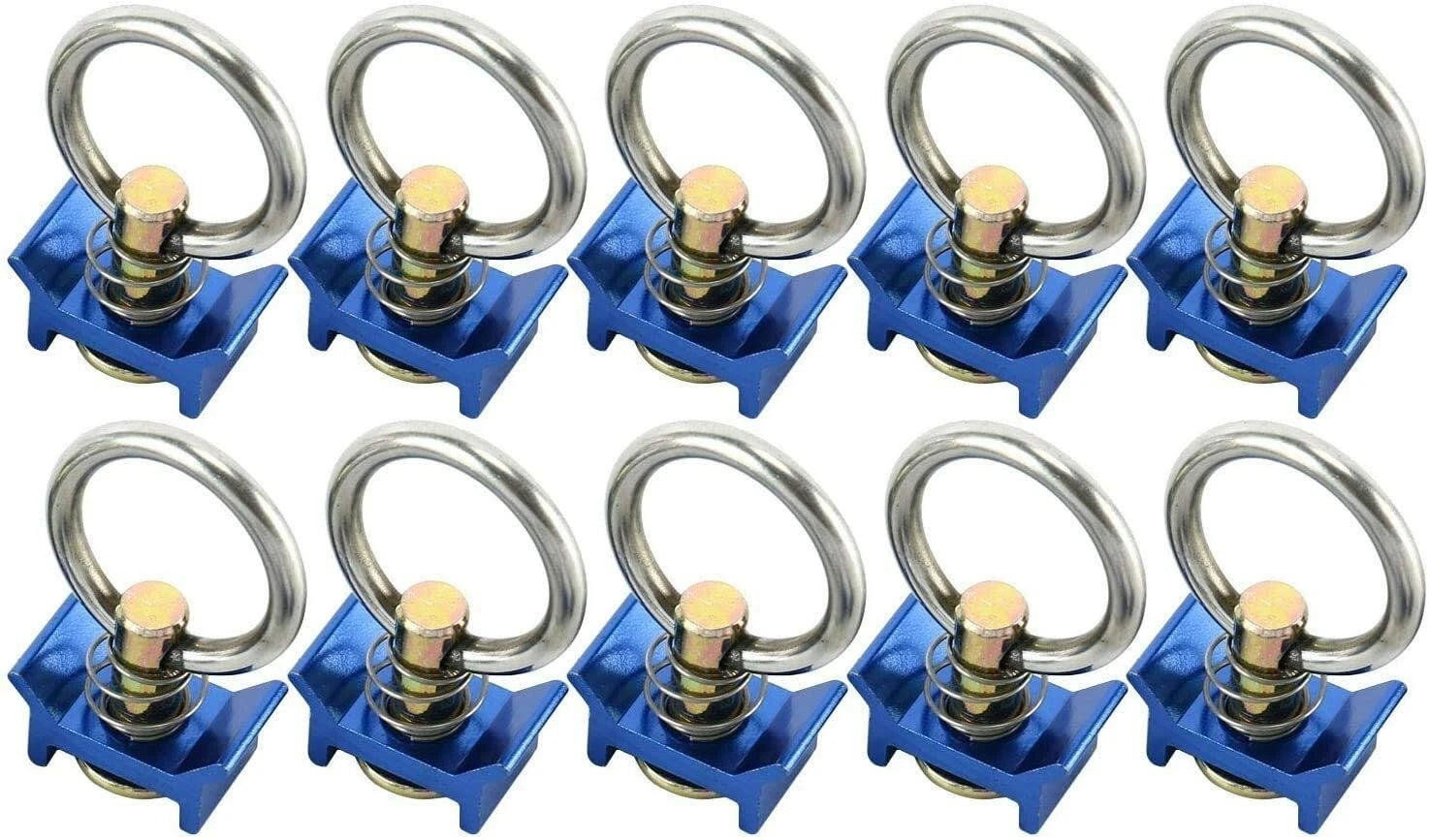 10 Pcs L-Track Single Stud Fitting with Stainless Steel Ring for Universal Use