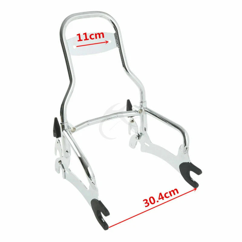 Chrome 12" Sissy Bar Black Backrest Mount Spools for Indian Chieftain (2014–2022)