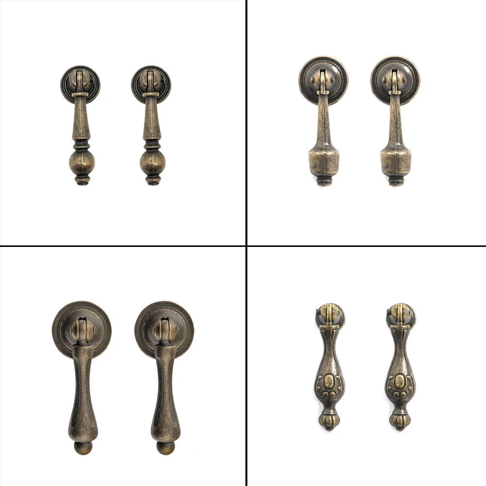 Set of 10 Antique Drawer Pull Knobs for Cabinet Door Hardware