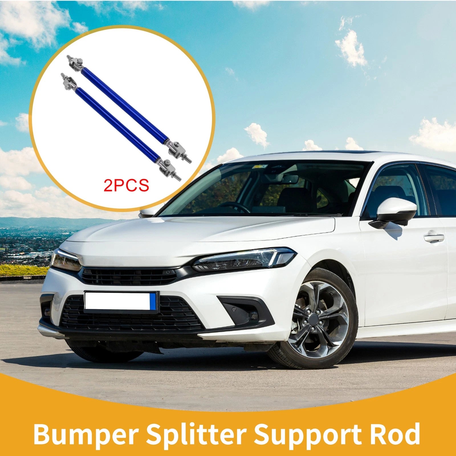 2X Adjustable Front Bumper Lip Splitter Strut Rod for Universal Fit
