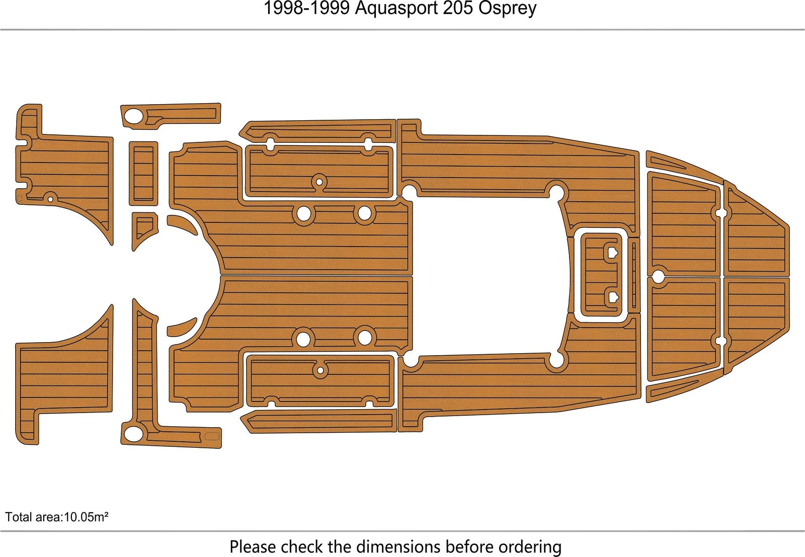 Seadek Swim Platform Cockpit Foam EVA Flooring for Aquasport 205 Osprey (1999)