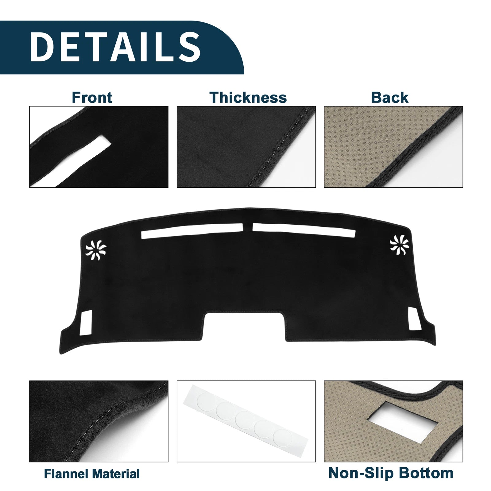 Dashboard Cover Mat for Nissan Moco MG33S (2012–2018) Black Sun Protector Pad