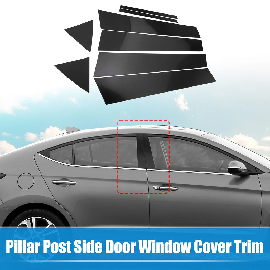 8 Pc Pillar Post Side Door Window Cover Set for Hyundai Elantra (2016–2020)