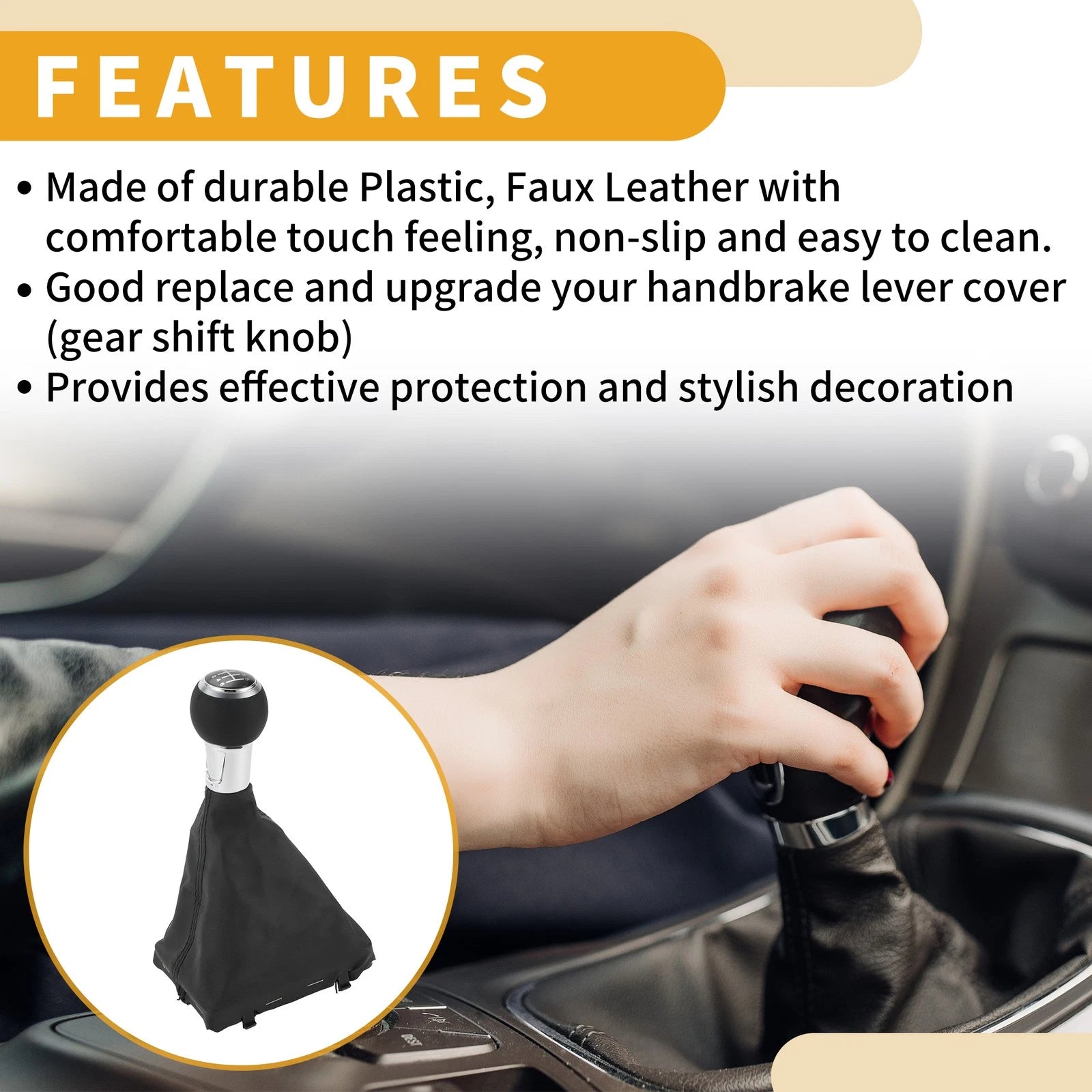 6 Speed Manual Gear Shift Knob with Boot Dust Cover for Audi A3 (2008–2013)