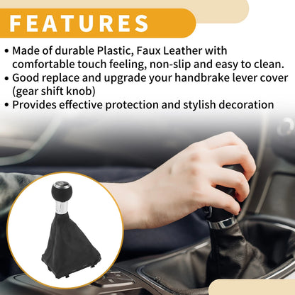 6 Speed Manual Gear Shift Knob with Boot Dust Cover for Audi A3 (2008–2013)