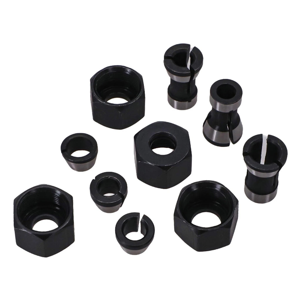 10X Collet Chuck Adapter Kit for Woodworking Applications