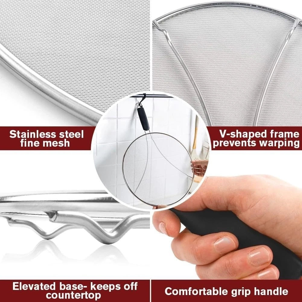 13 Inch Stainless Steel Splatter Guard for Various Cookware