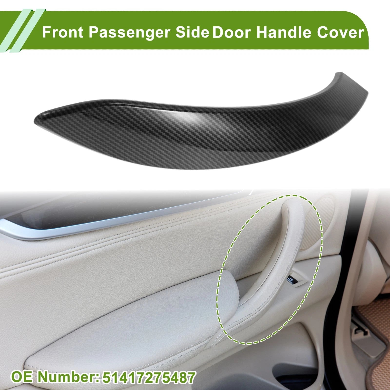 Door Panel Handle Pull Trim Cover Replacement for BMW 3 Series (2012–2018)