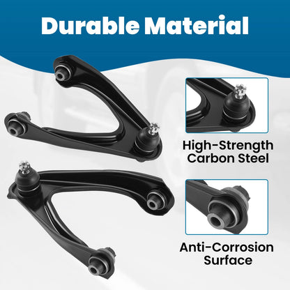 Set of 4 Front Upper Suspension Control Arms & Lower Ball Joints for Honda CR-V (1997–2001)