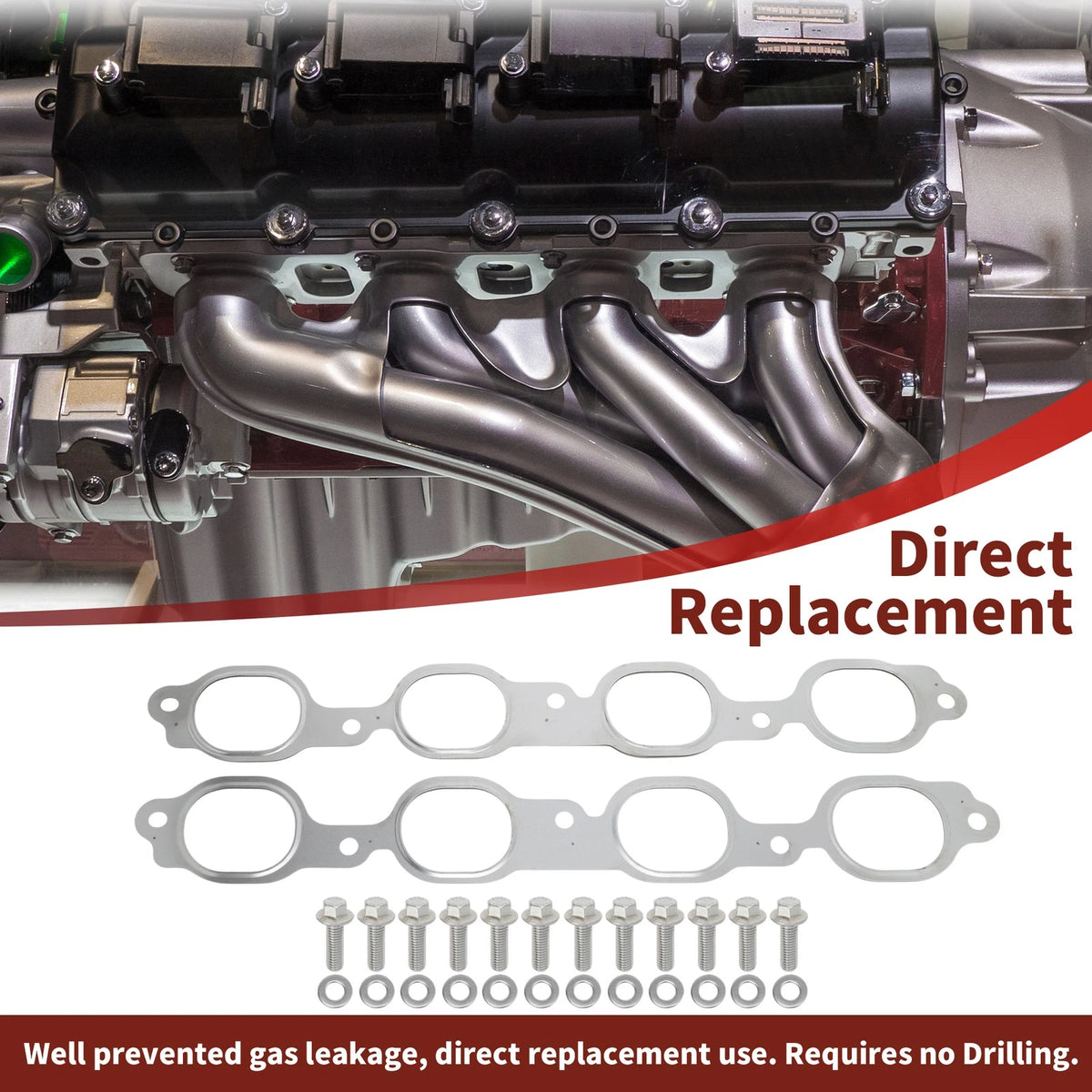 Exhaust Manifold Gasket Seal Replacement for Cadillac Chevy GMC GM (1995–2011)