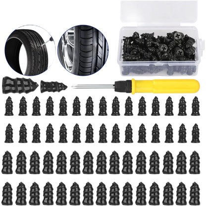 60pcs Compact Tire Repair Kit for Car Motorcycle Bike Tire