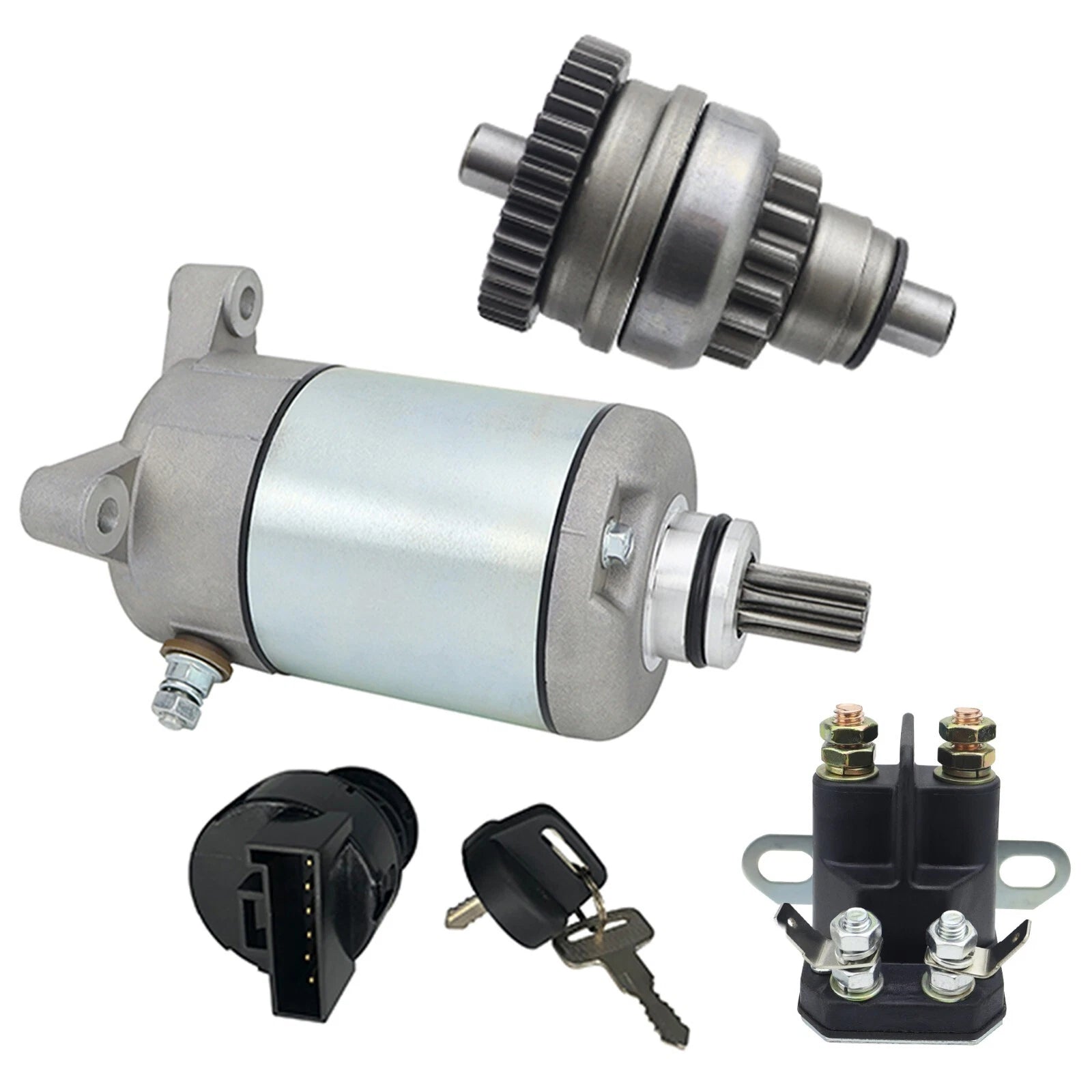 Starter for Polaris Sportsman 400 (2005) with Bendix, Relay, Key Switch