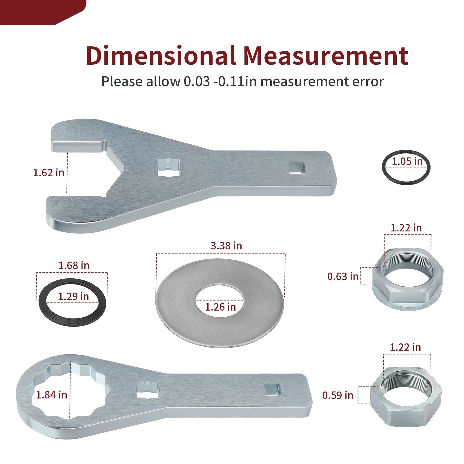Set of 2 Rear Axle Nut Wrench Tool & Washer Seal for Honda FourTrax 300 (1988–2000)