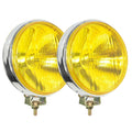 Set of 2 Round Chrome Yellow Halogen H3 24V 70W Fog Lights for Universal Fit
