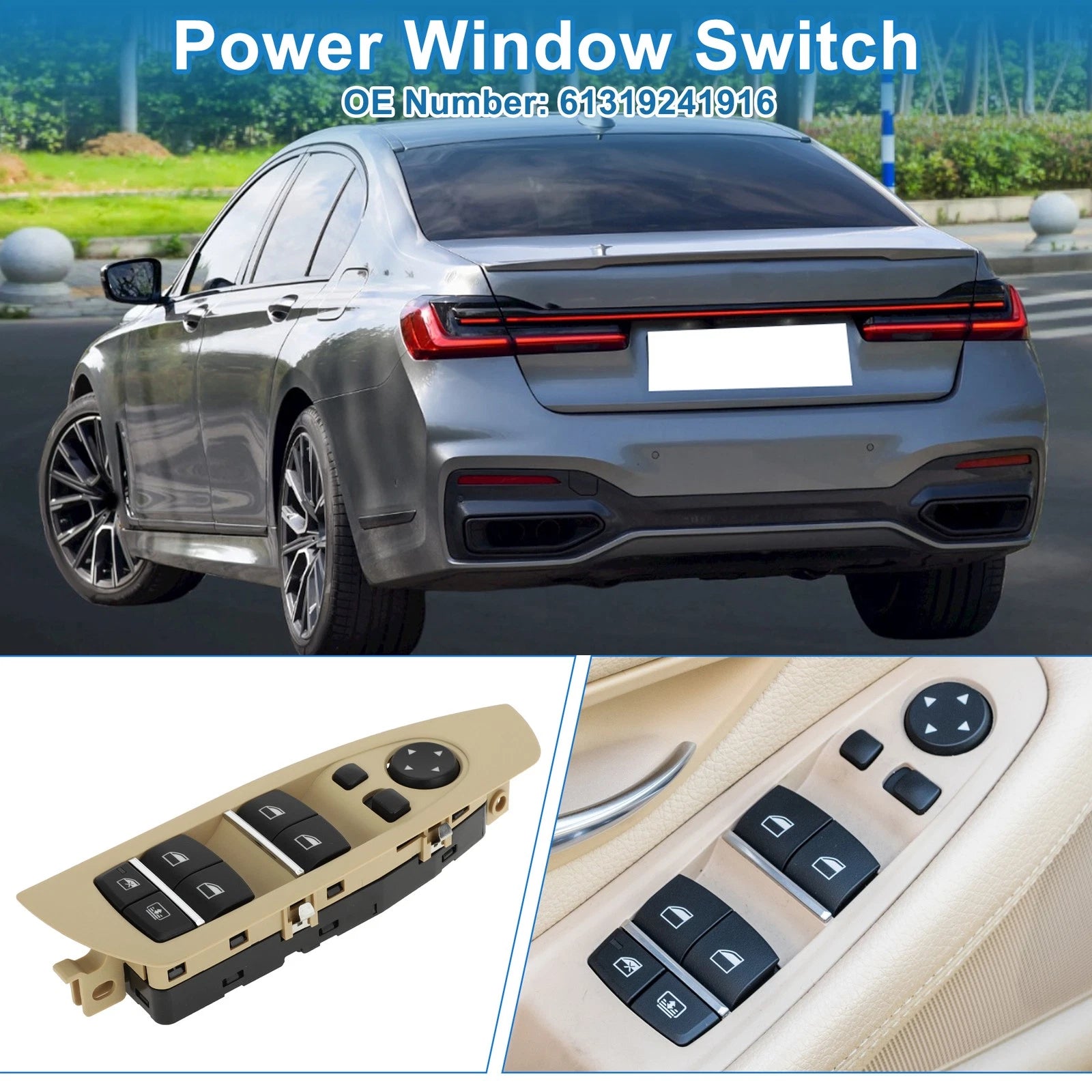 Power Window Switch Replacement for BMW 740i (2013–2015) Base 3.0L L6 Gas