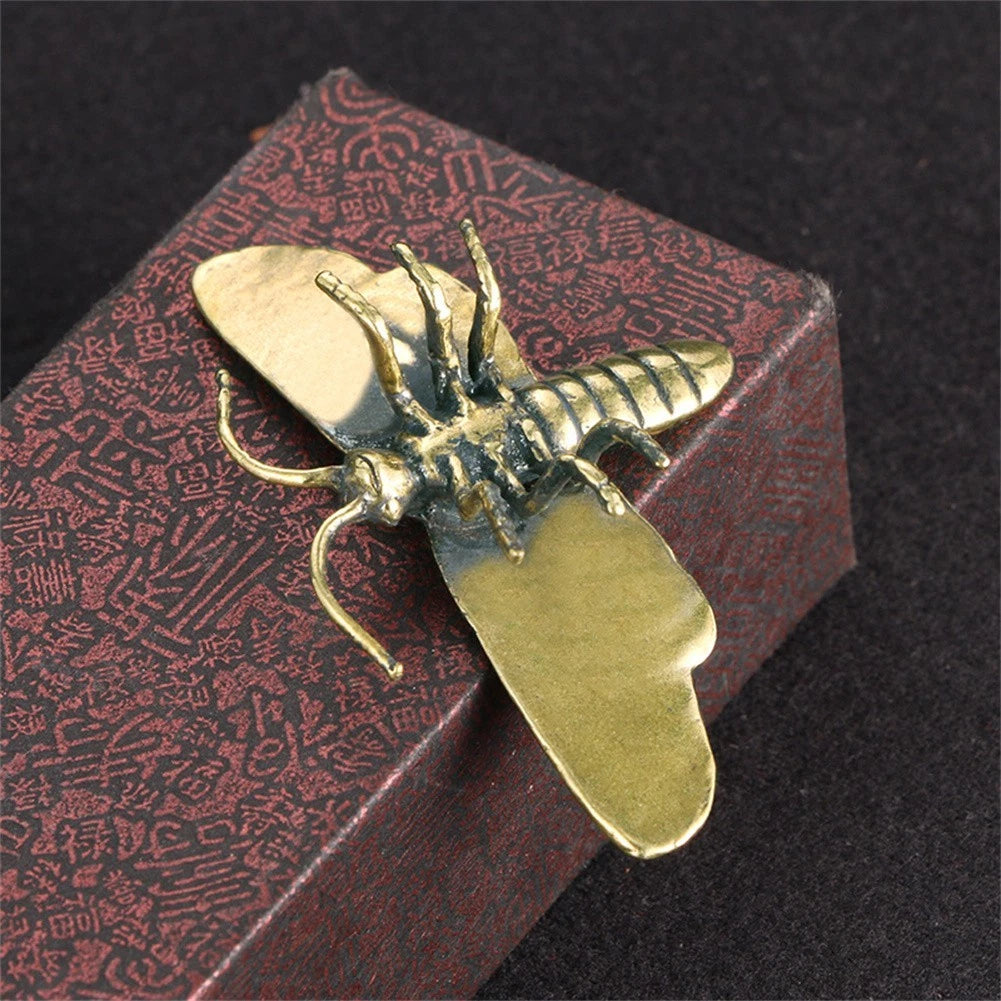 Copper Dragonfly Figurine Ornament for Desktop Decor