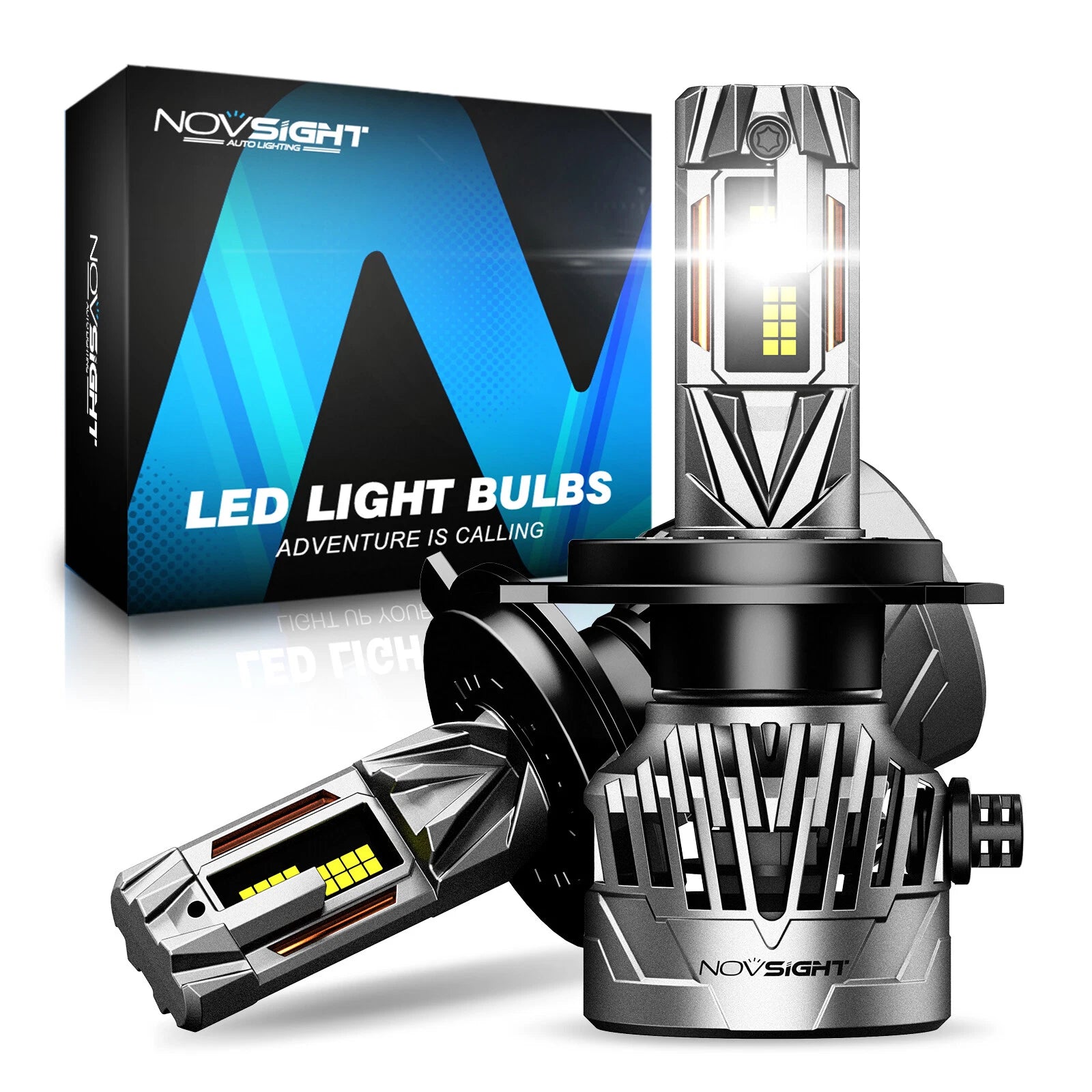 H4 LED Headlight Bulbs Conversion Kit for NOVSIGHT (30000LM, 130W, 6500K)
