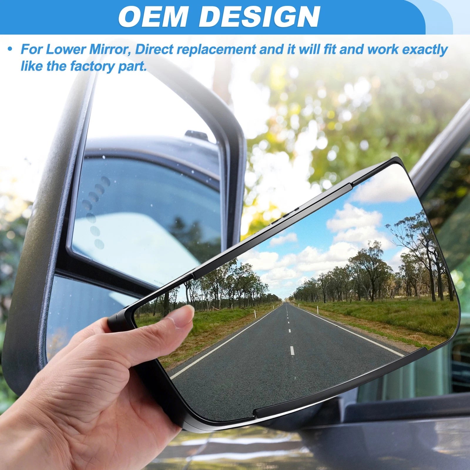 Left Lower Side View Mirror Glass for Chevrolet Express 1500 (2003–2014)