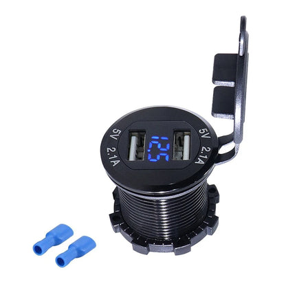 Car Cigarette Lighter Socket Dual USB Phone Charger Adapter For Motorcycle Boat
