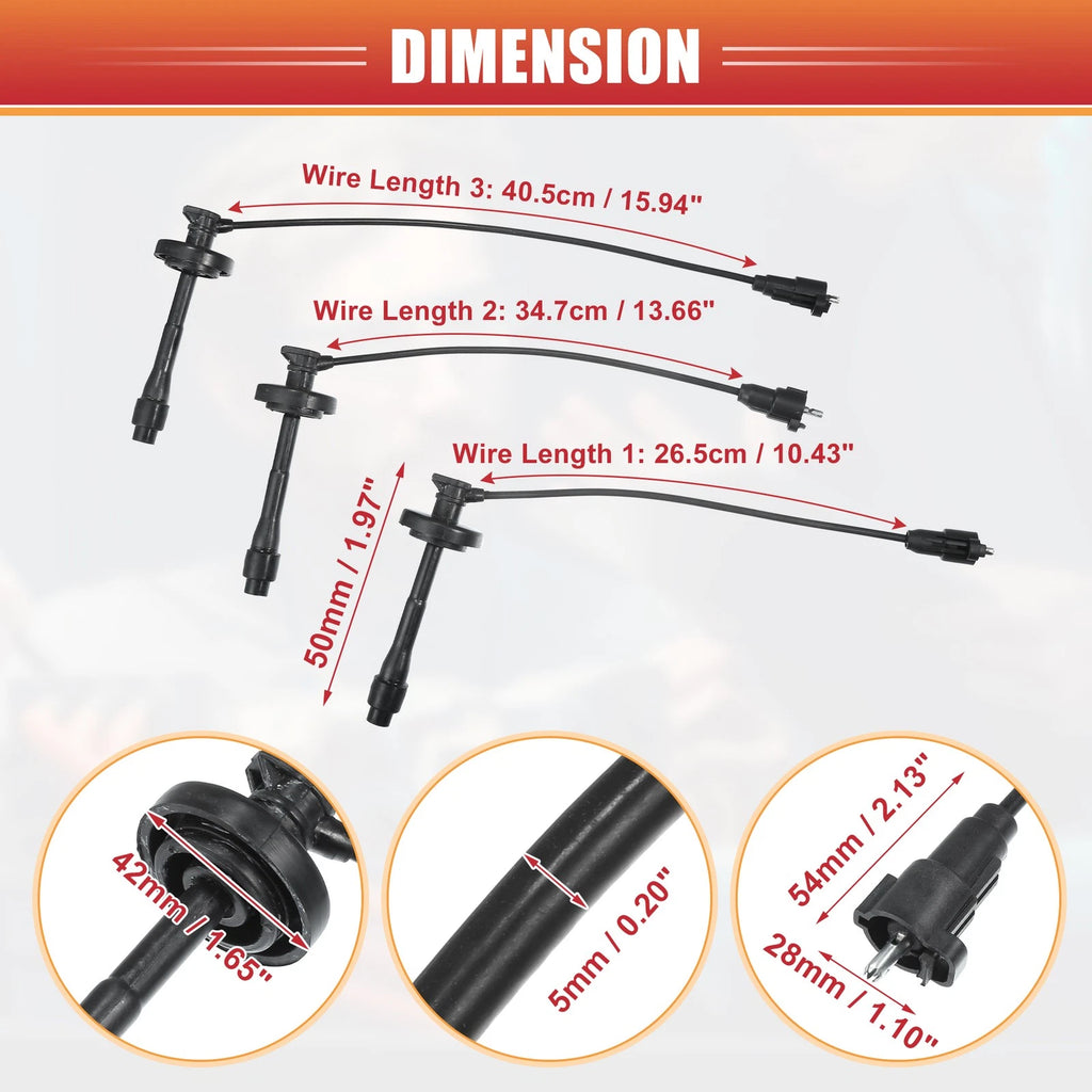 Spark Plug Wire Set Ignition Coil Cable 4pcs for Toyota Corolla (1998–2002)