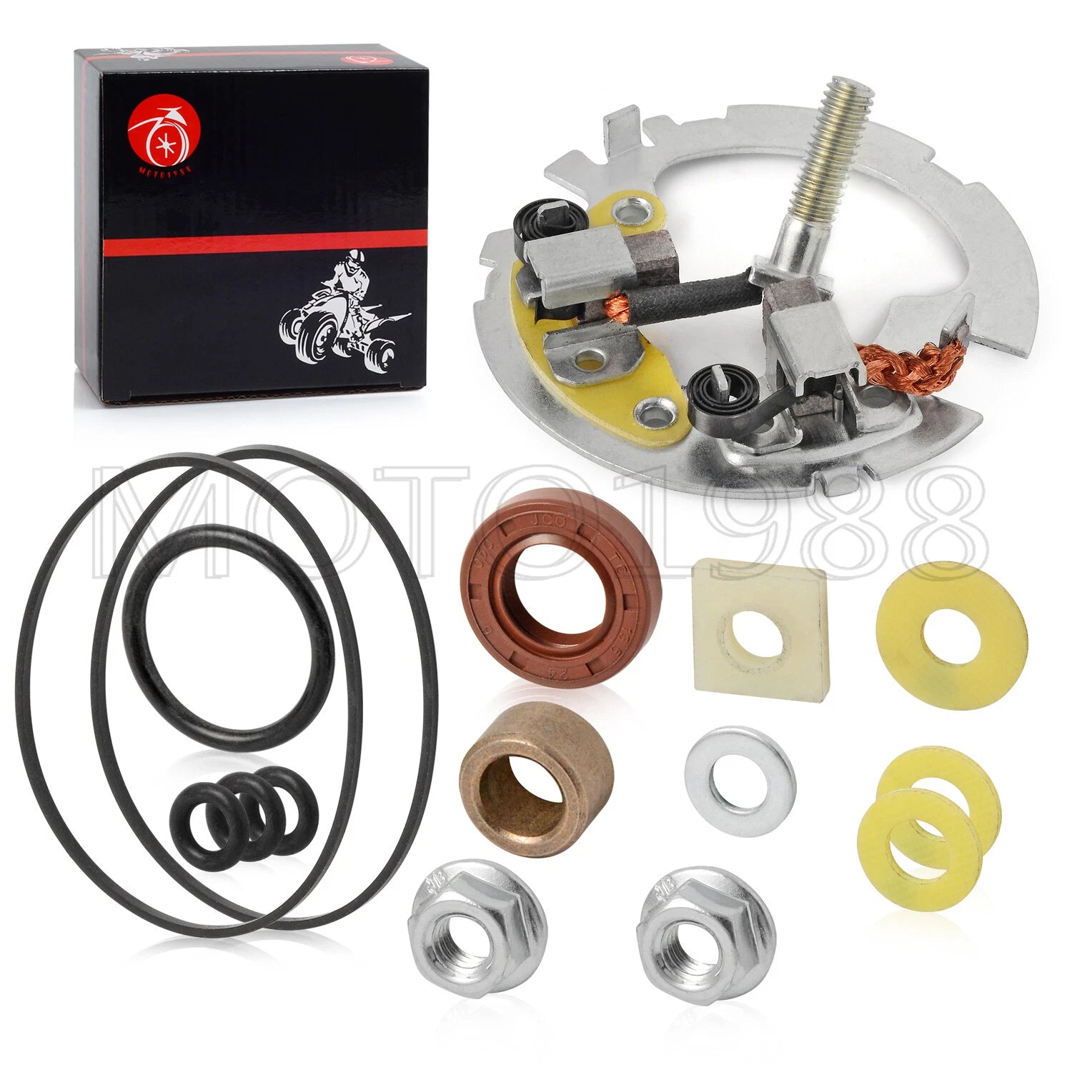 Starter Brush Holder Repair Kit for Honda Rancher TRX250 TRX350 TRX400 TRX450 TRX500 (2000–2023)
