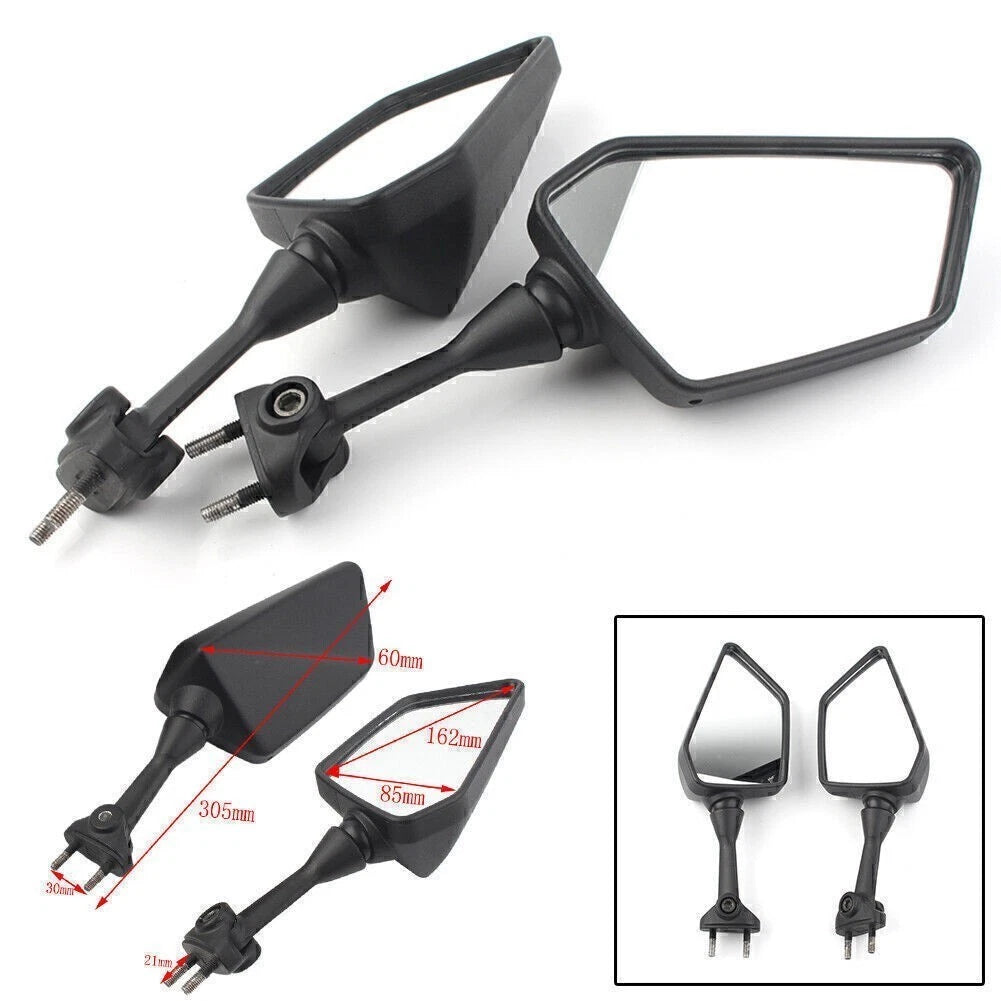 Rearview Side Mirrors for Kawasaki Ninja 250R EX250 (2008–2013) Black