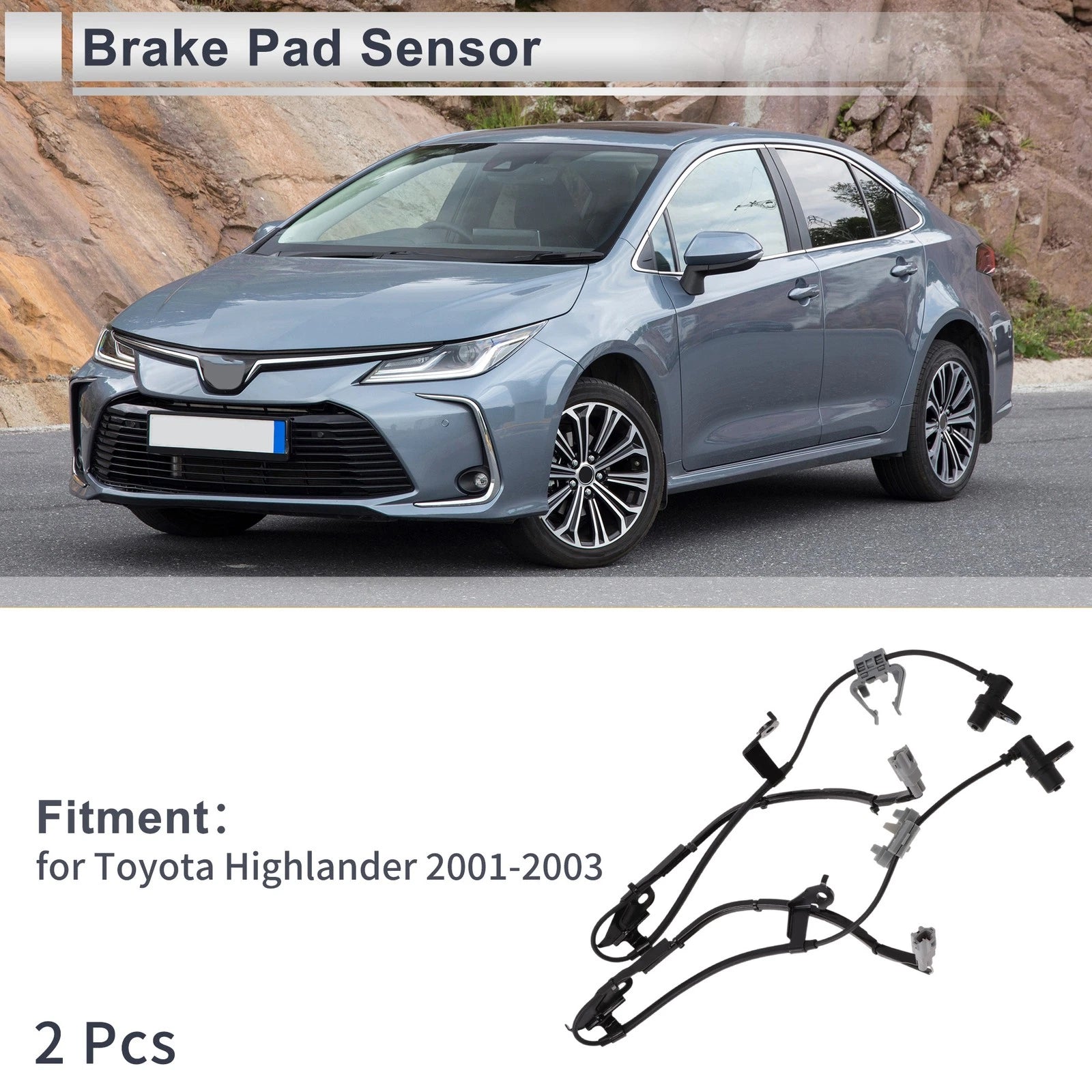 Front Wheel Brake Pad Wear Sensor Replacement for Toyota Highlander (2001–2003)