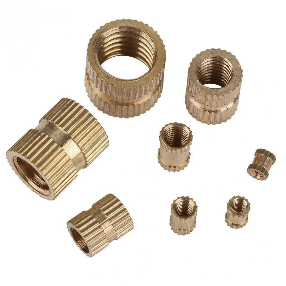 210Pcs M2-M10 Brass Cylinder Knurled Threaded Insert Nut