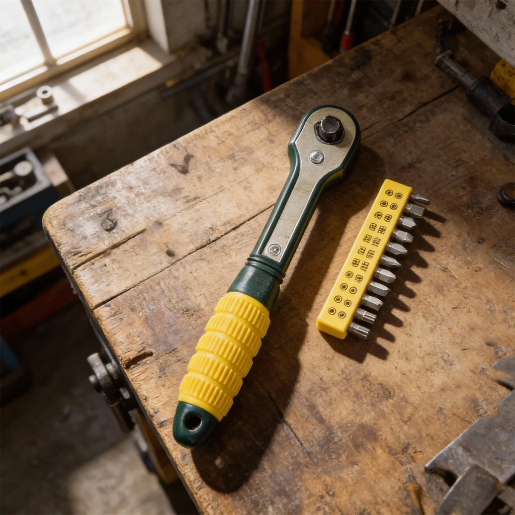 2X Lightweight Quick Ratchet Wrench Set with Driver Bits and Sockets